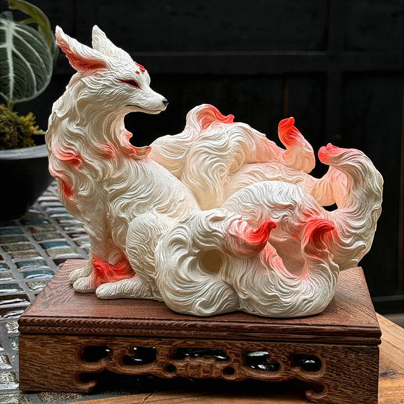 Resin Art Gift For Anniversary - Ornements renard à neuf queues, Statue
