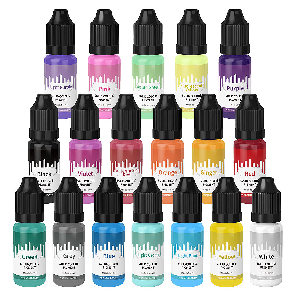 Resin Art Liquid - Macaron couleur Pastel solide, 18 couleurs,