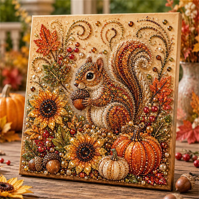 Resin Art Of Flowers - Kit de Peinture Diamant Perle Automne,