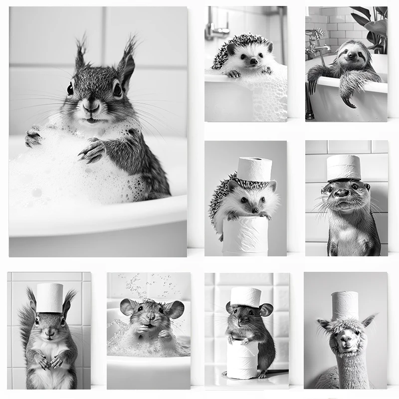 Resin Art Wallpaper - Affiche animaux mignons et rouleaux de