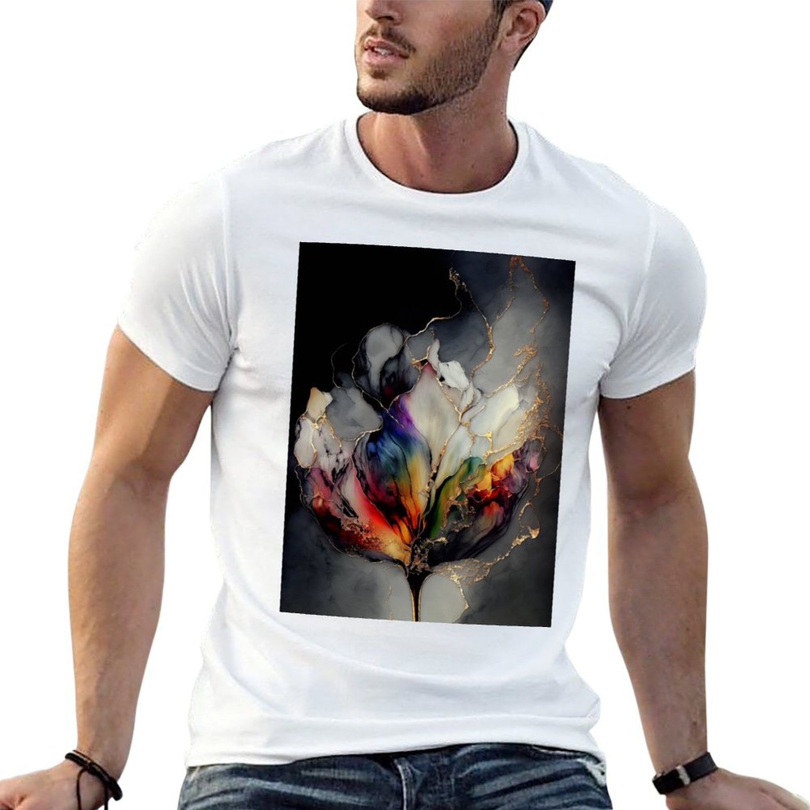 Resin Art Alcohol Ink - Tulip Symphony - T-shirt en résine