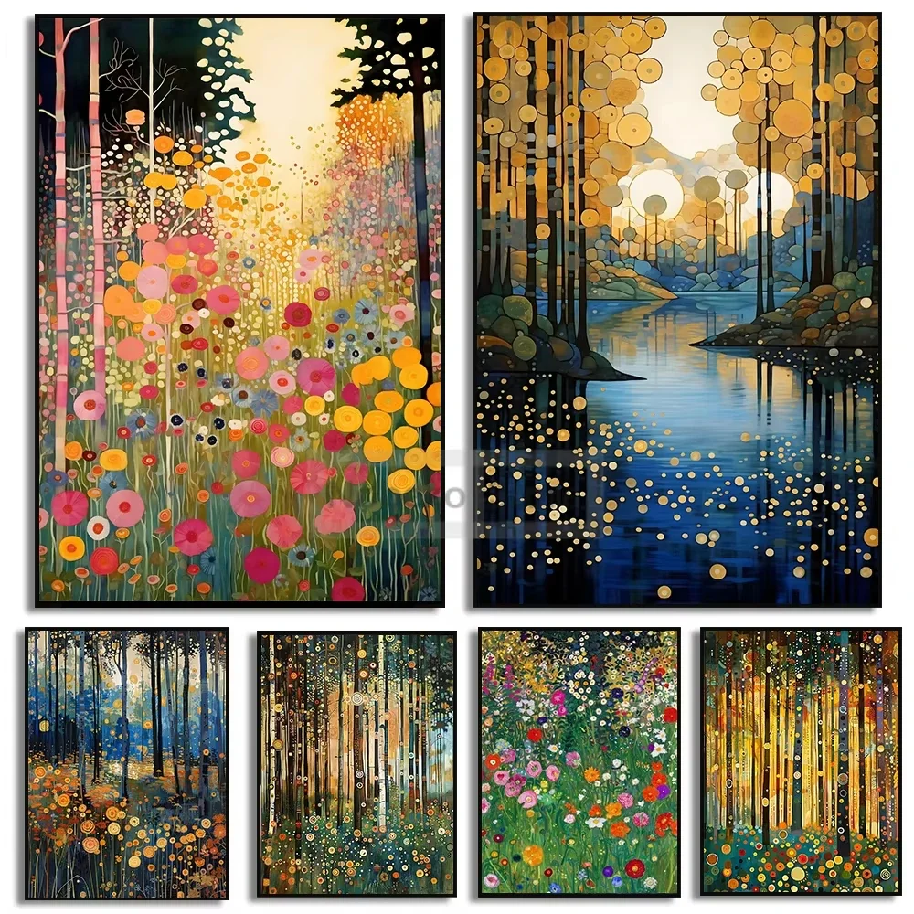 Resin Art Of Flowers - Affiches Gustav Klimt Ferme et Jardin,