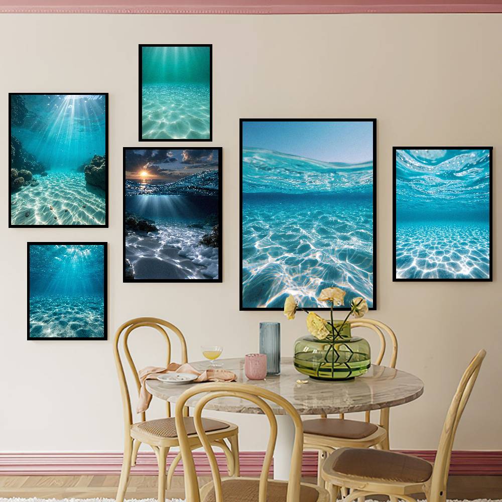 Resin Art Underwater - Affiche de paysage marin subaquatique étonnant,