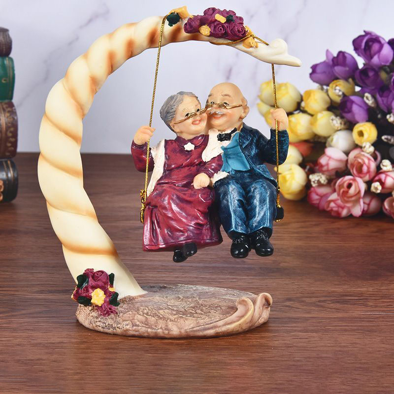 Resin Art Gift For Anniversary - Figurines en résine de couples âgés