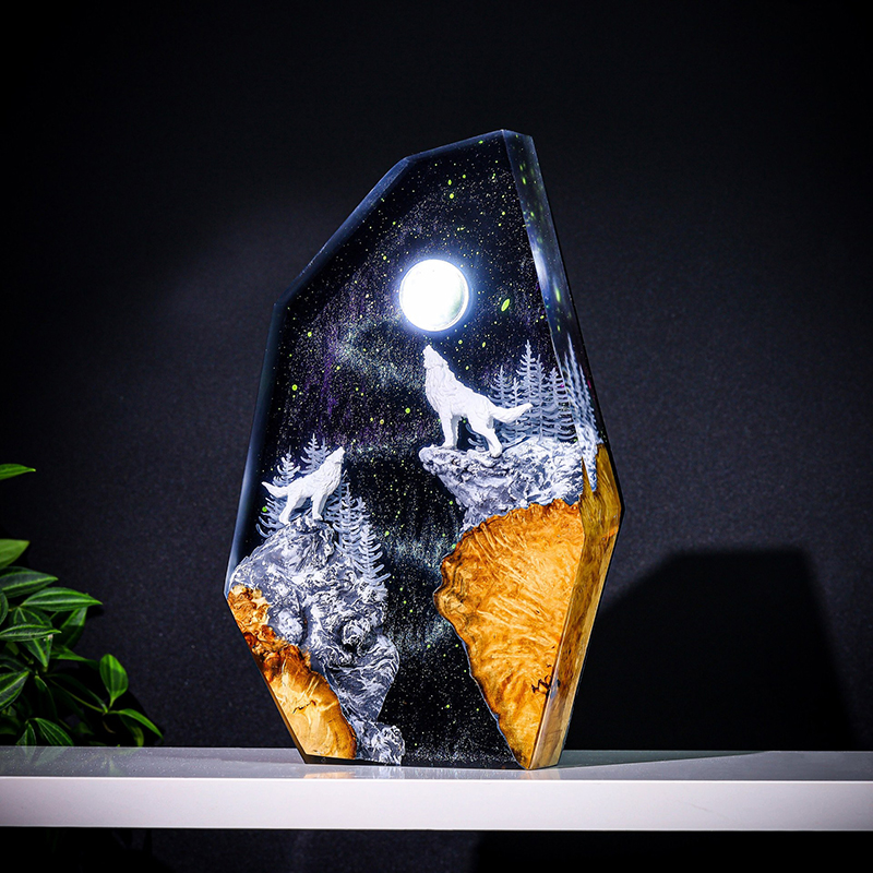 Resin Art Baby - Lampe de Table en Résine Figurine