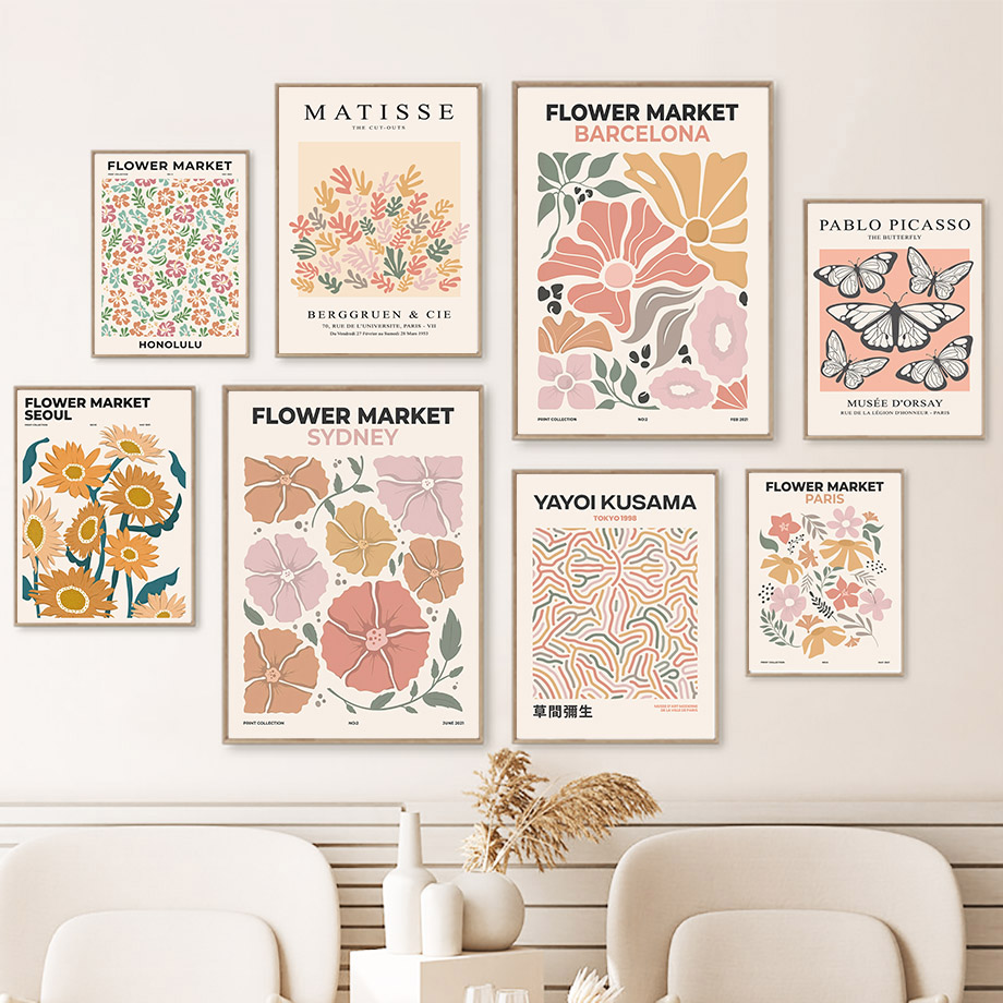 Resin Art Name - Affiche de marché floral, impression d'art