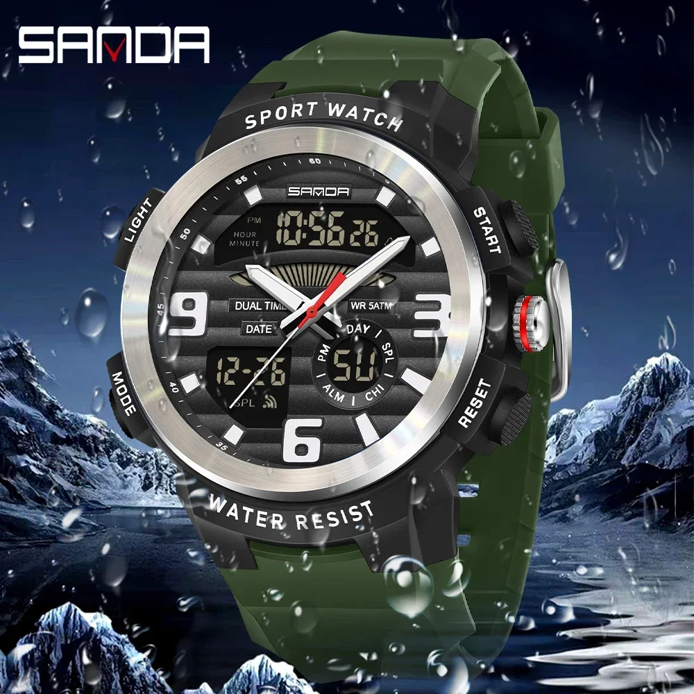 Resin Art Underwater - Montre multifonction SANDA pour homme, double