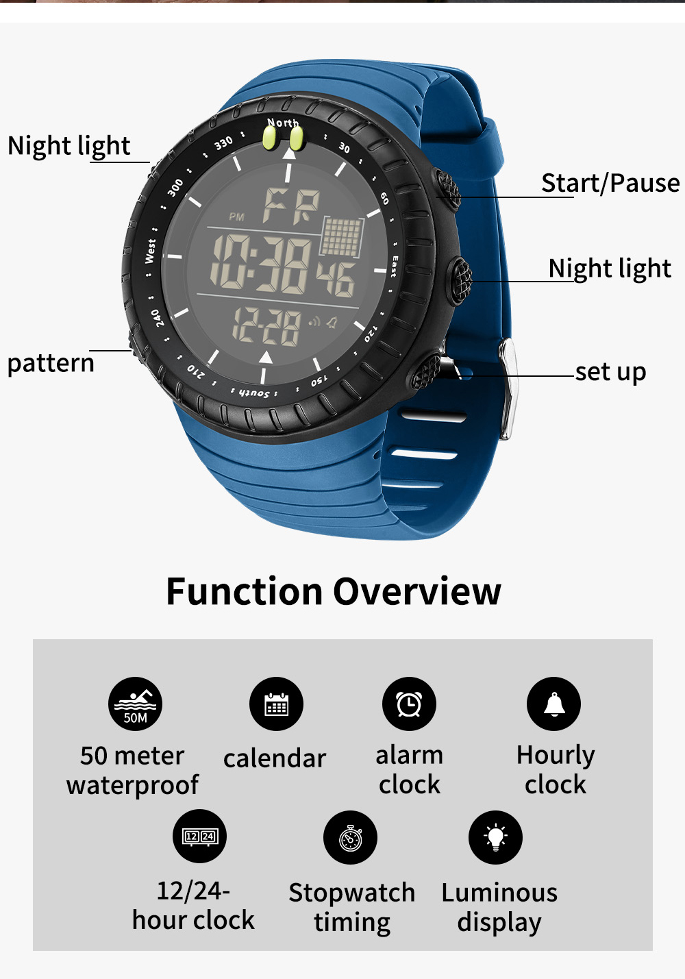 Montre électronique pour homme - Resin Art Underwater avis et prix