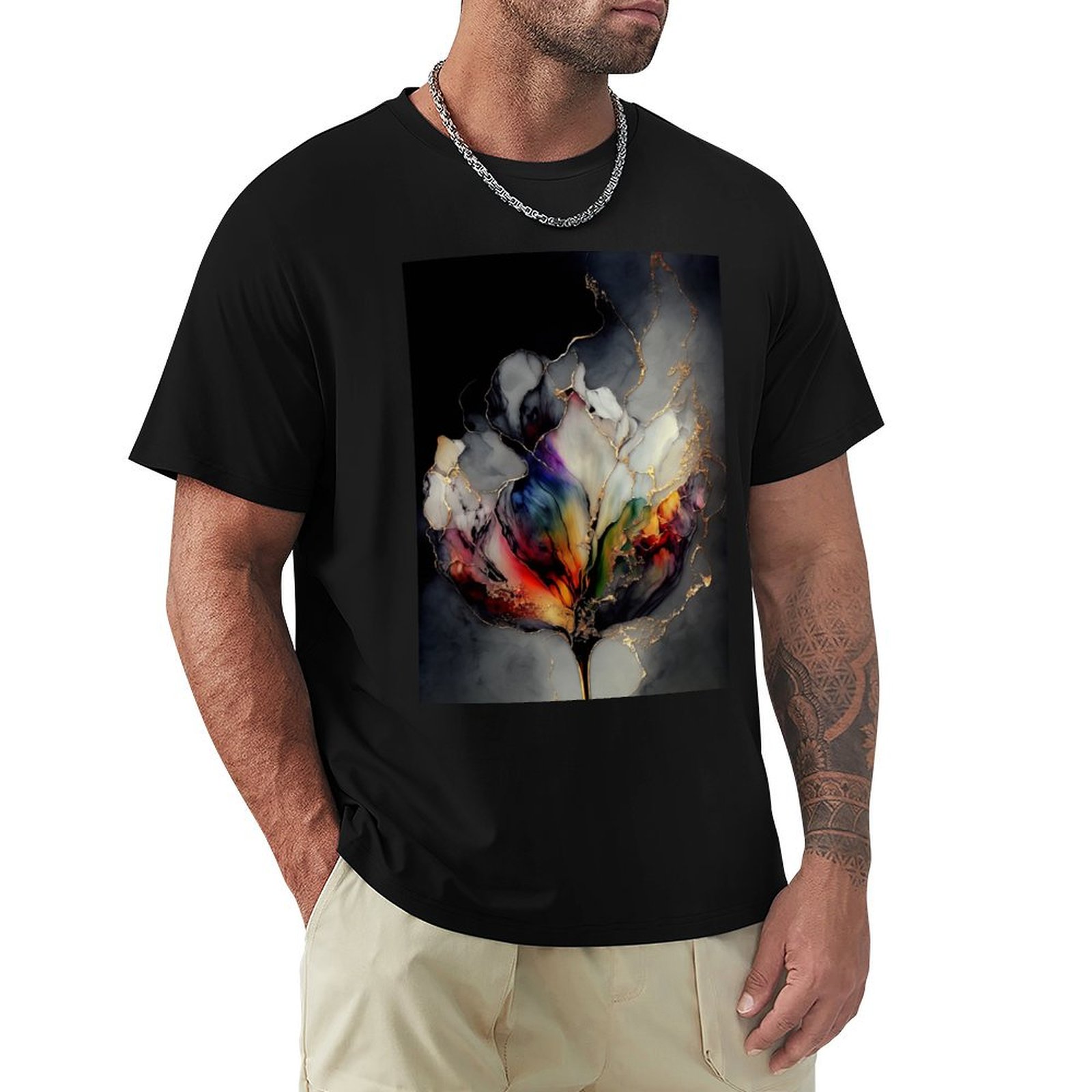 Tulip Symphony - T-shirt en ré - Resin Art Alcohol Ink avis et prix