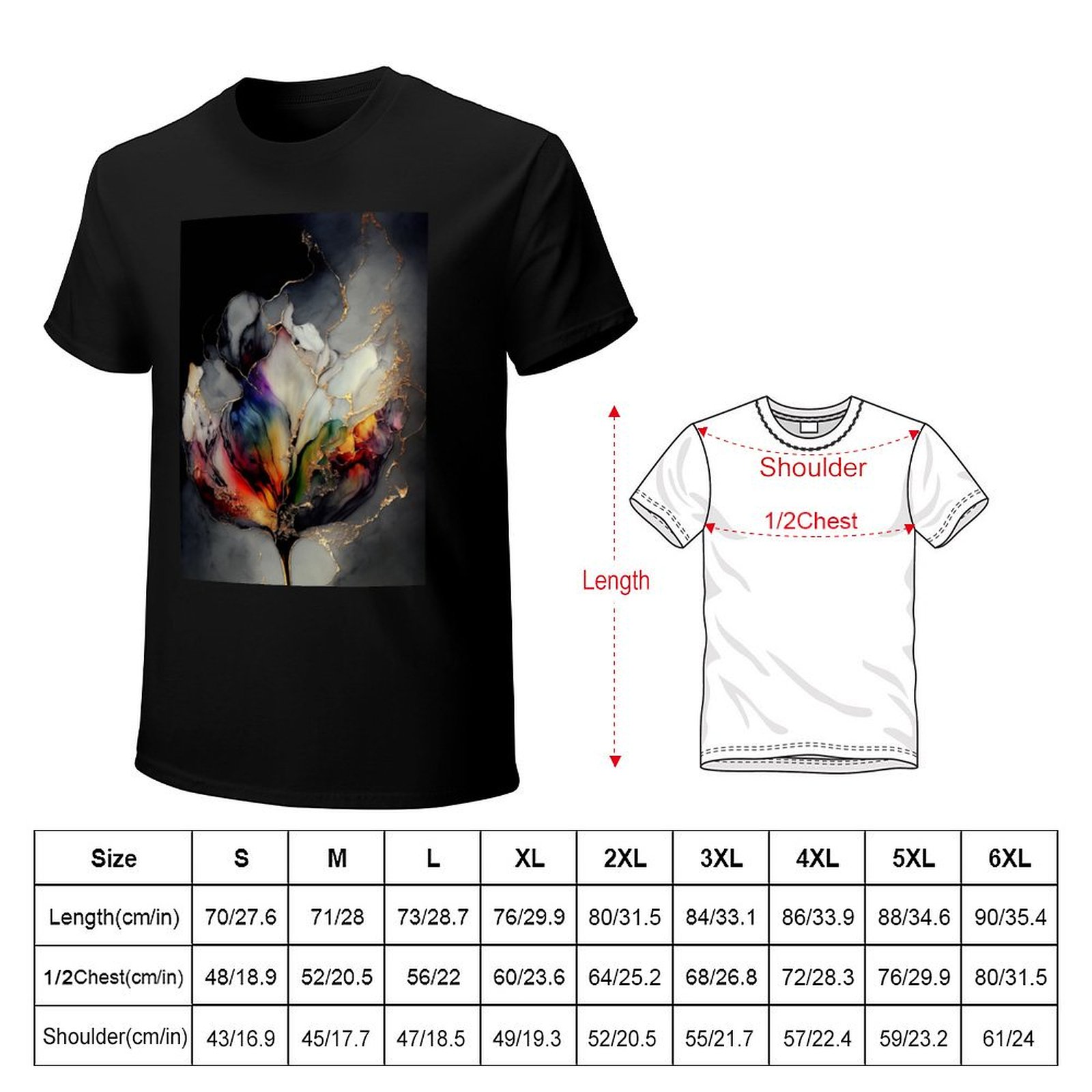 Tulip Symphony - T-shirt en ré - Resin Art Alcohol Ink avis et prix