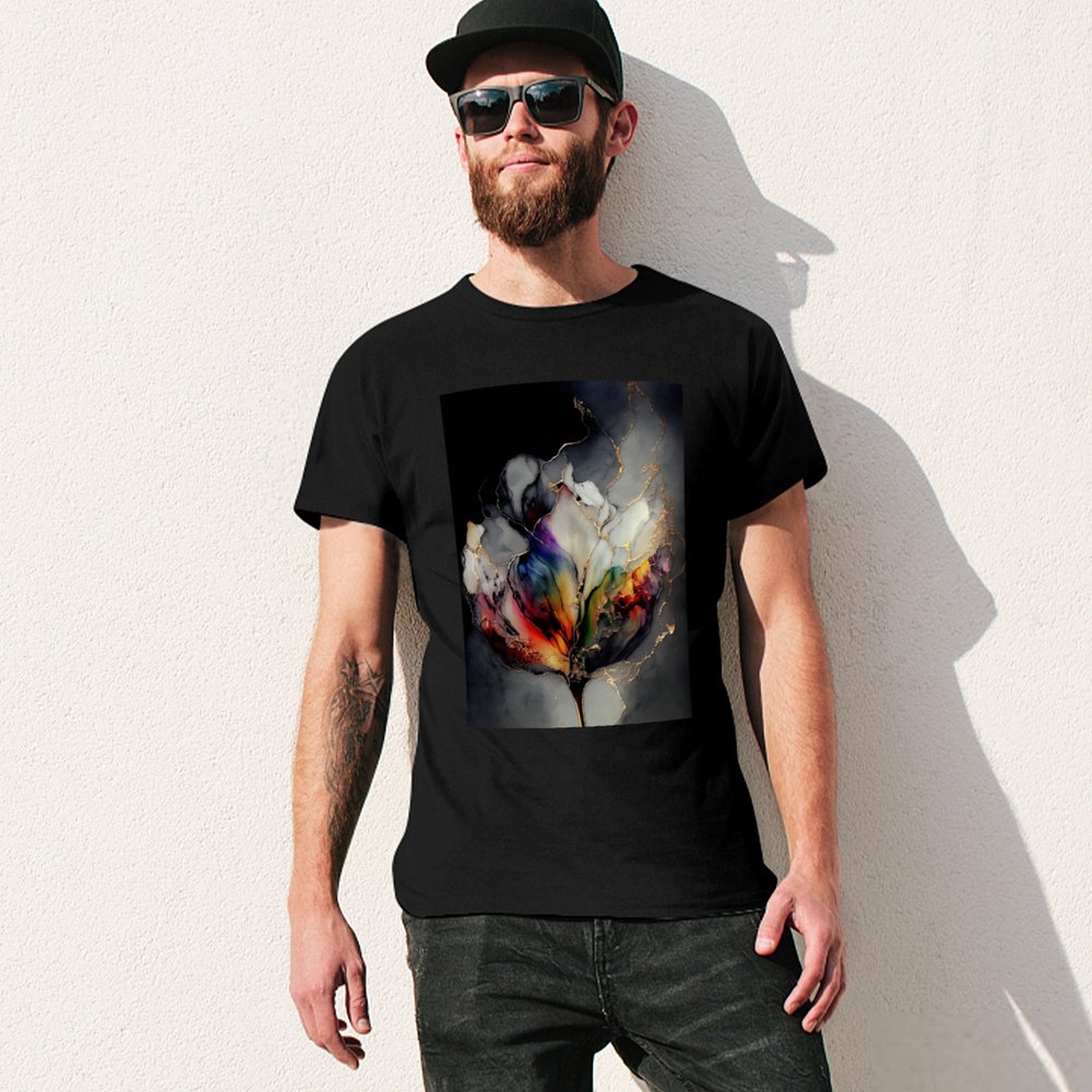 Tulip Symphony - T-shirt en ré - Resin Art Alcohol Ink avis et prix