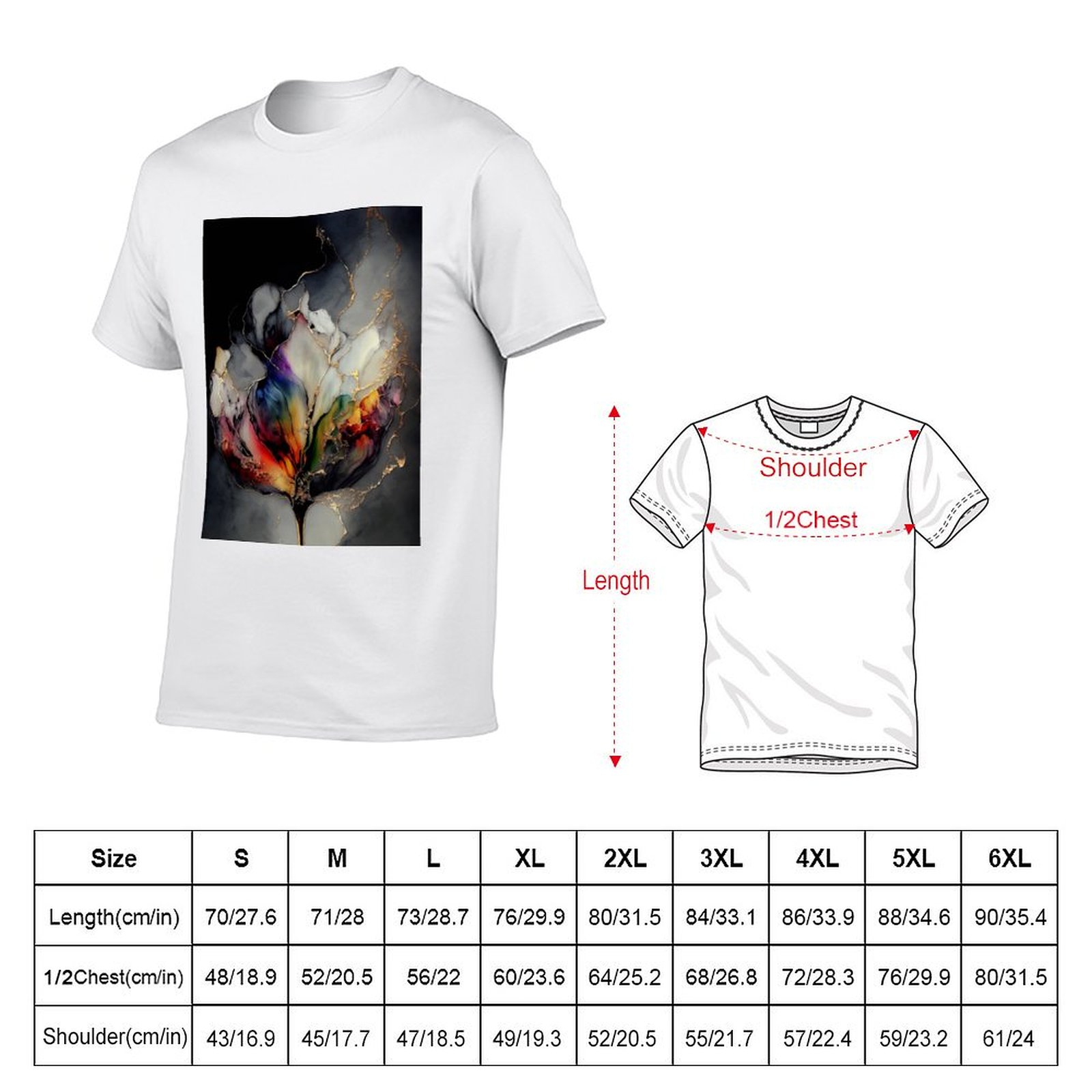 Tulip Symphony - T-shirt en ré - Resin Art Alcohol Ink avis et prix