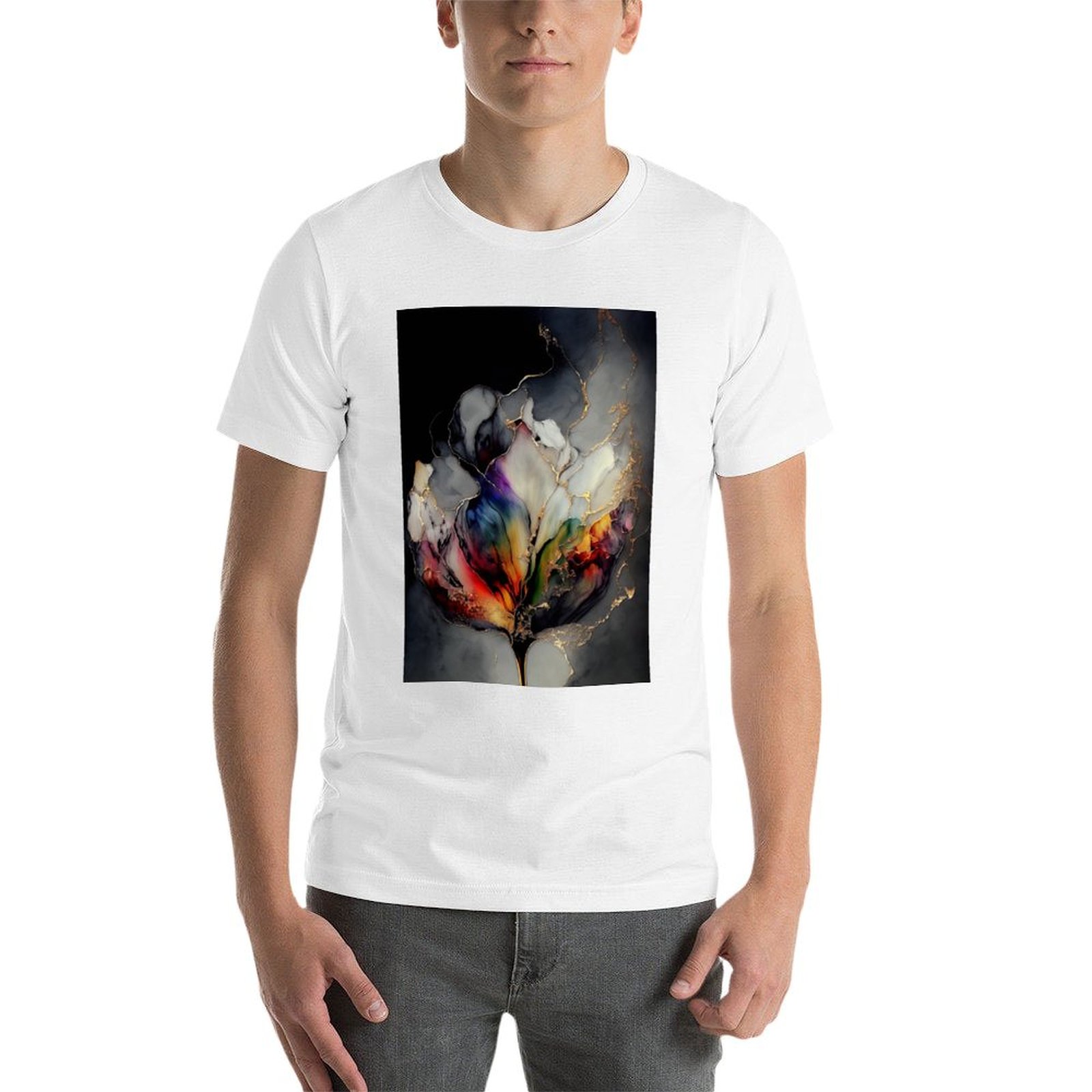 Tulip Symphony - T-shirt en ré - Resin Art Alcohol Ink avis et prix