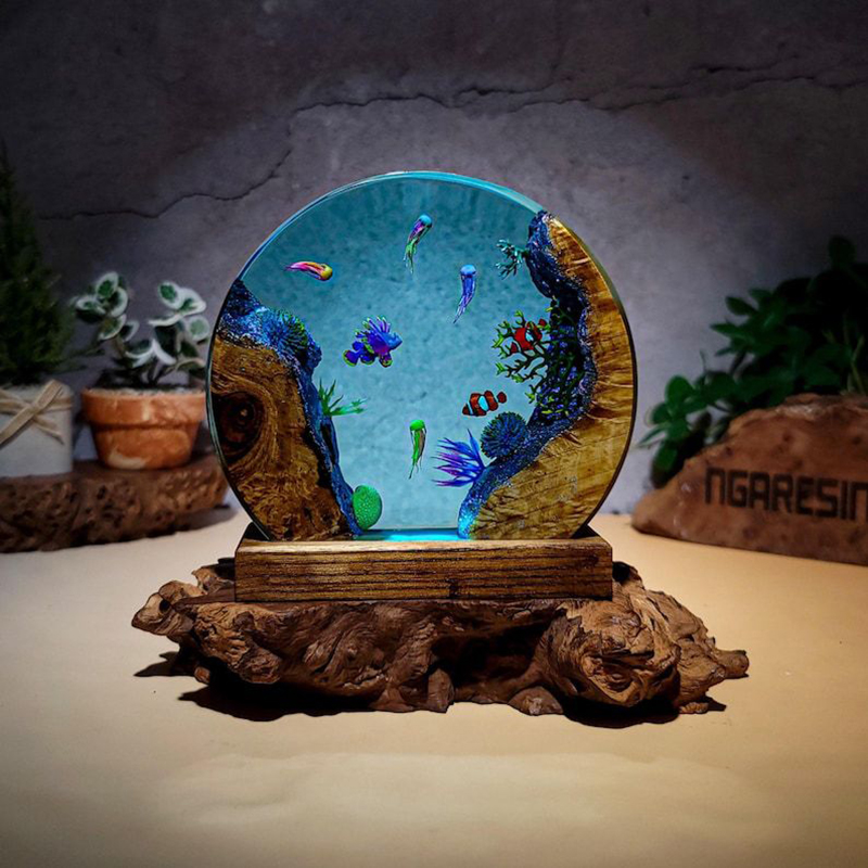 Lampe de table en résine sur l - Resin Art Baby avis et prix