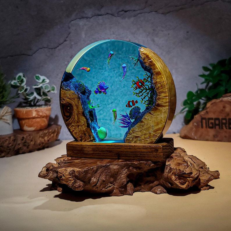 Lampe de table en résine sur l - Resin Art Baby avis et prix