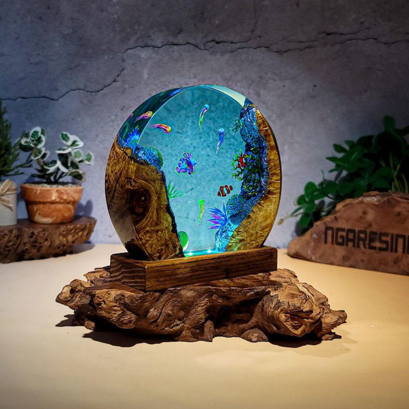Lampe de table en résine sur l - Resin Art Baby avis et prix
