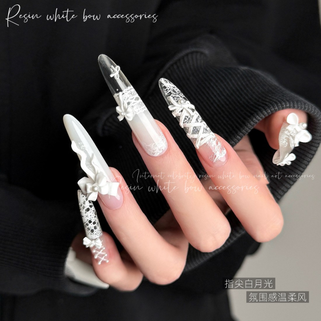 YYM 50PCS White Bow Nail Art : - Resin Art Instagram avis et prix