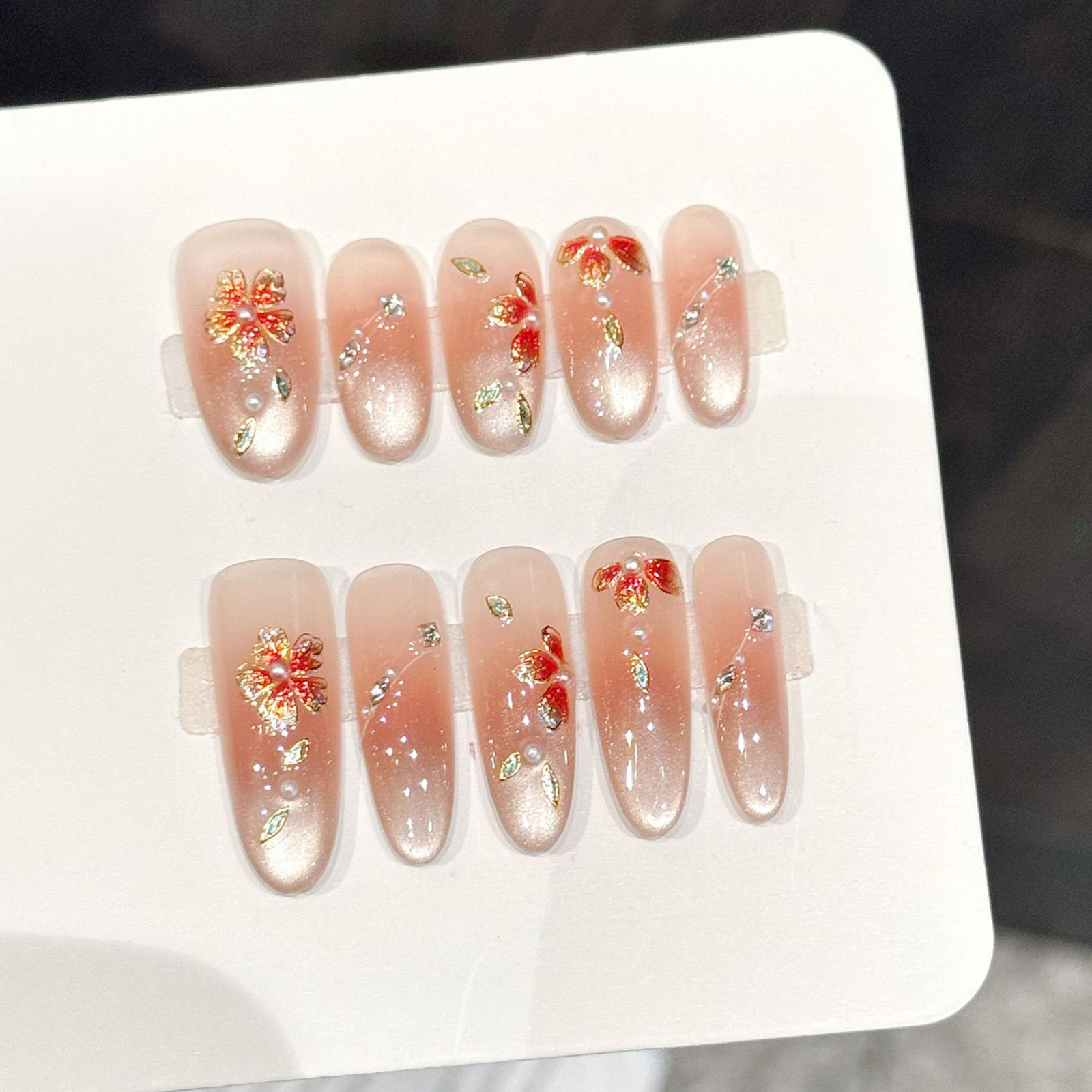 10 pièces faux ongles faits à  - Resin Art Of Flowers avis et prix
